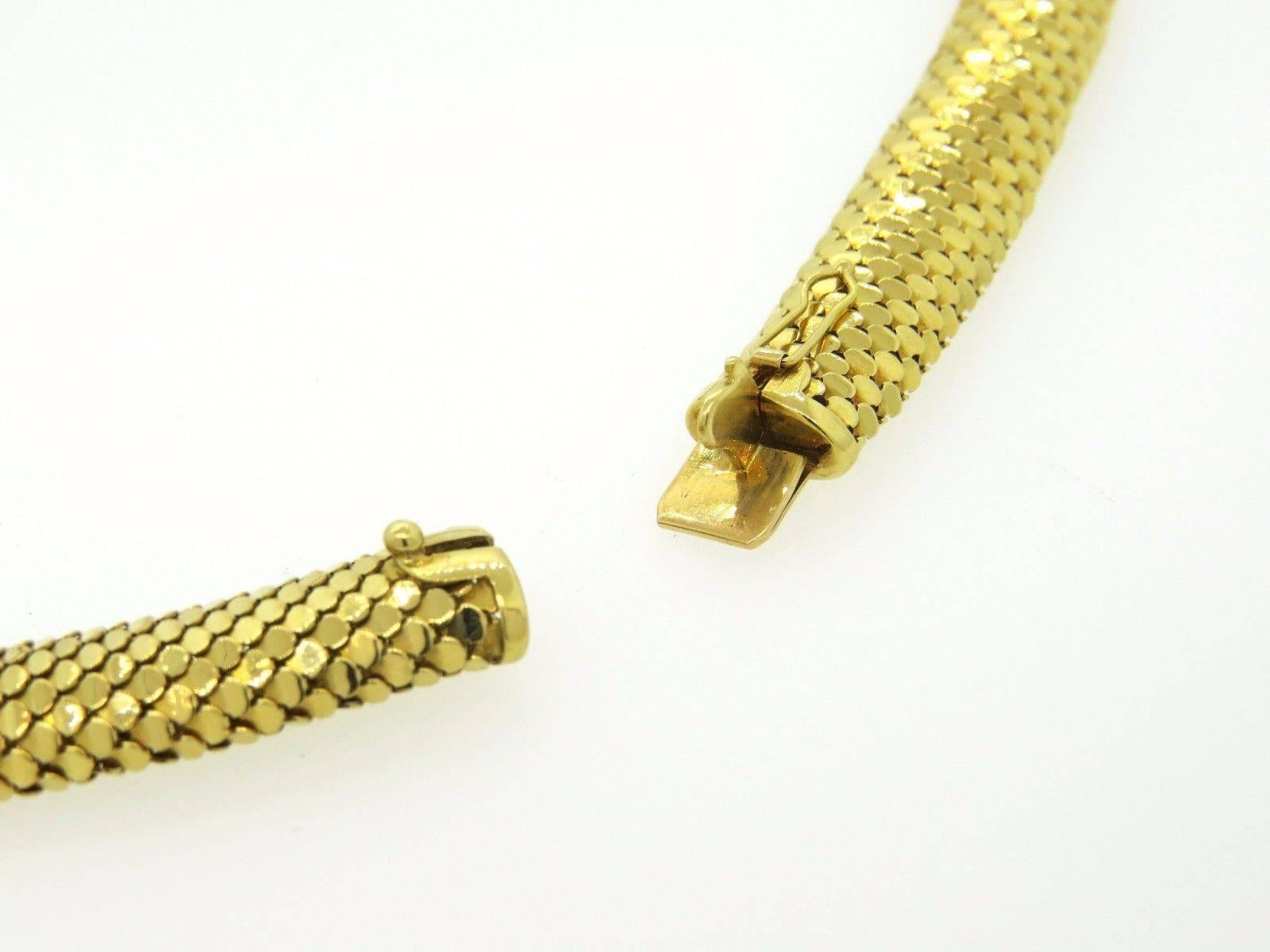 An 18k yellow gold snake necklace by Tiffany & Co.  The necklace measures 16.5