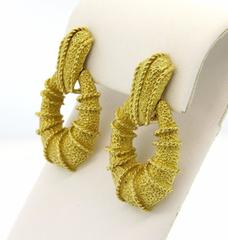 1970s Gold Door Knocker Earrings