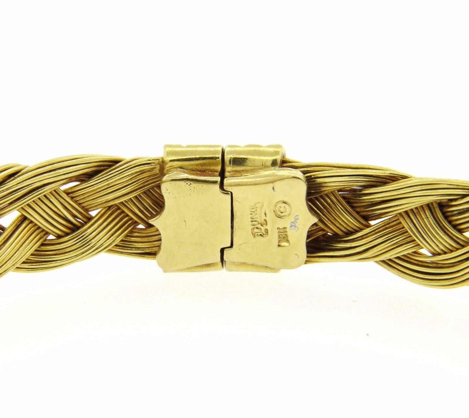 Henry Dunay Gold Braided Bracelet In Excellent Condition In Lambertville, NJ