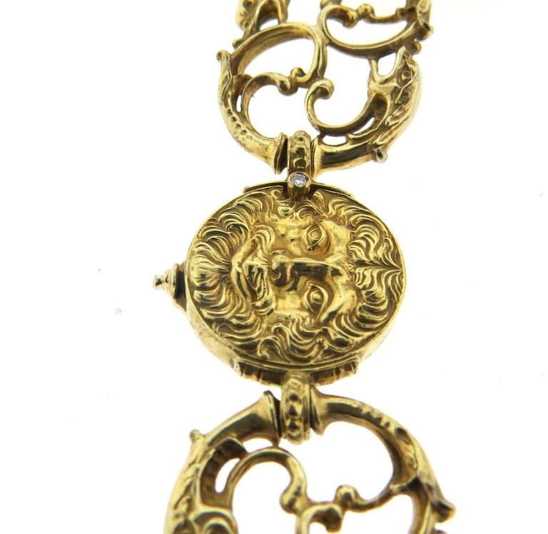 Paul Lantuch Emerald Diamond Gold Snake Link Necklace at 1stDibs paul