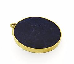 Blue Sodalite Gold Aries Ram Zodiac Pendant