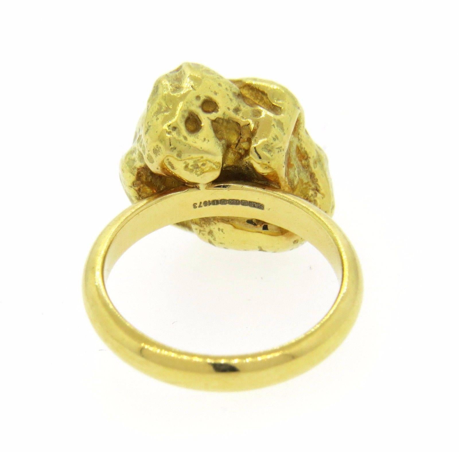 Solange Azagury Partridge Gold Nugget Ring In Excellent Condition In Lambertville, NJ