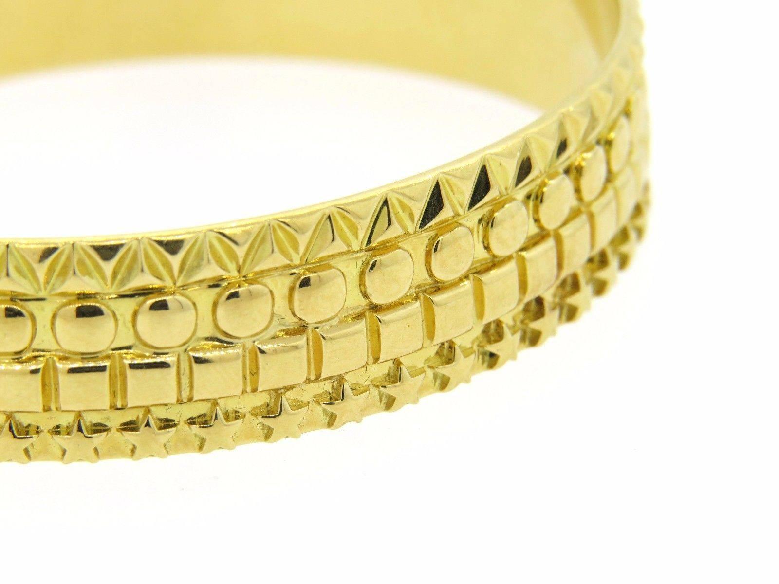 Women's Solange Azagury Partridge Gold Patterned Bangle Bracelet