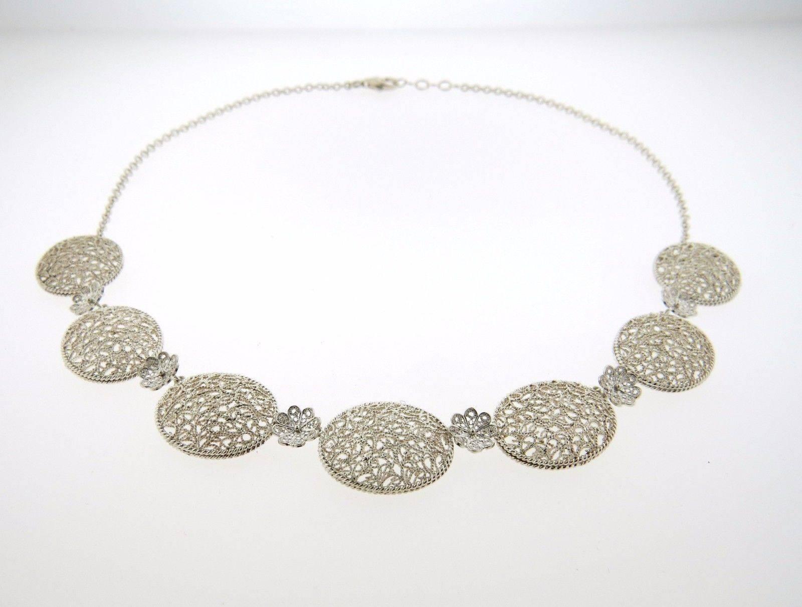 A sterling silver necklace by Buccellati.  The necklace measures 18