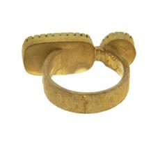 Native American Gail Bird and Yazzie Johnson Navajo Gemstone Gold Ring