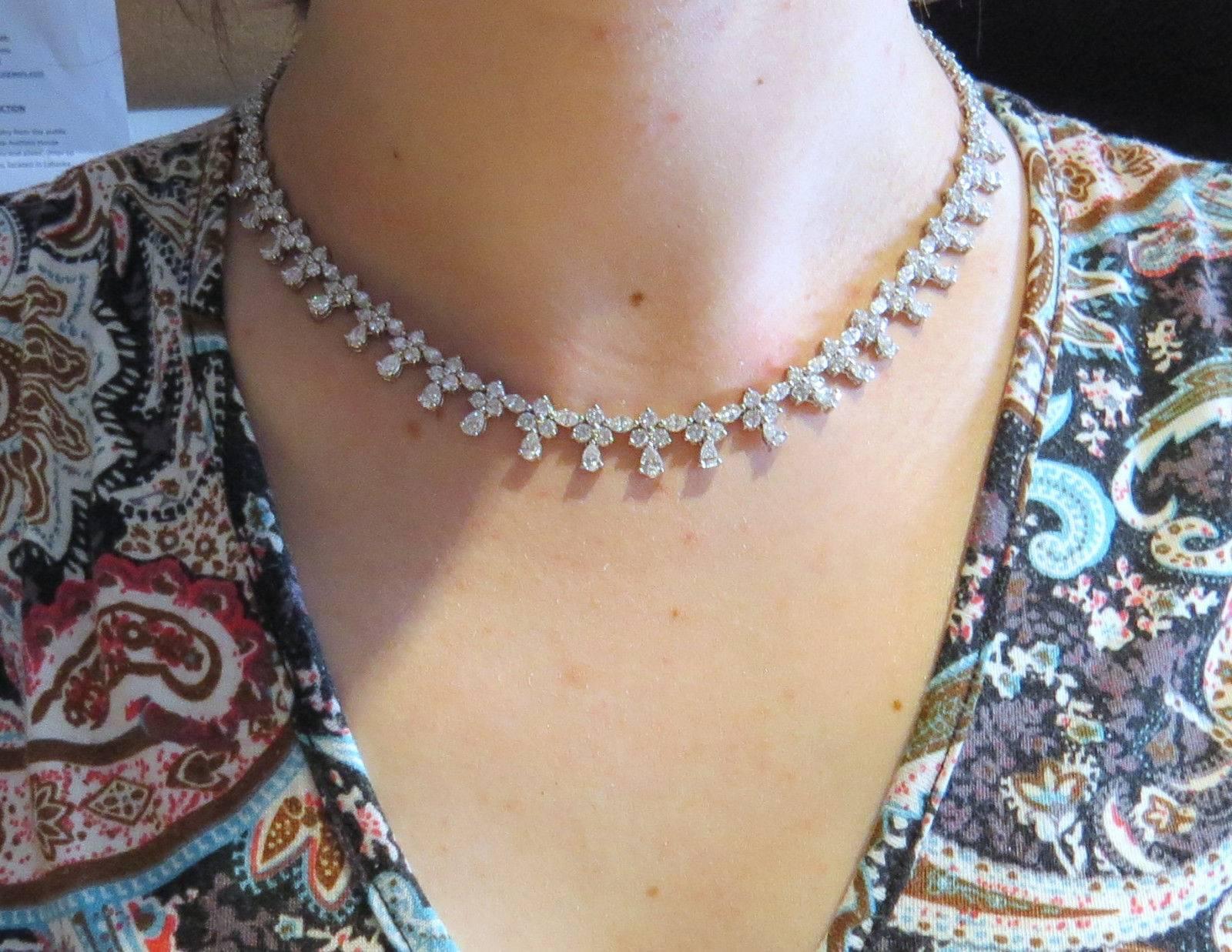 Women's Gorgeous 20 Carats Diamonds Platinum Necklace