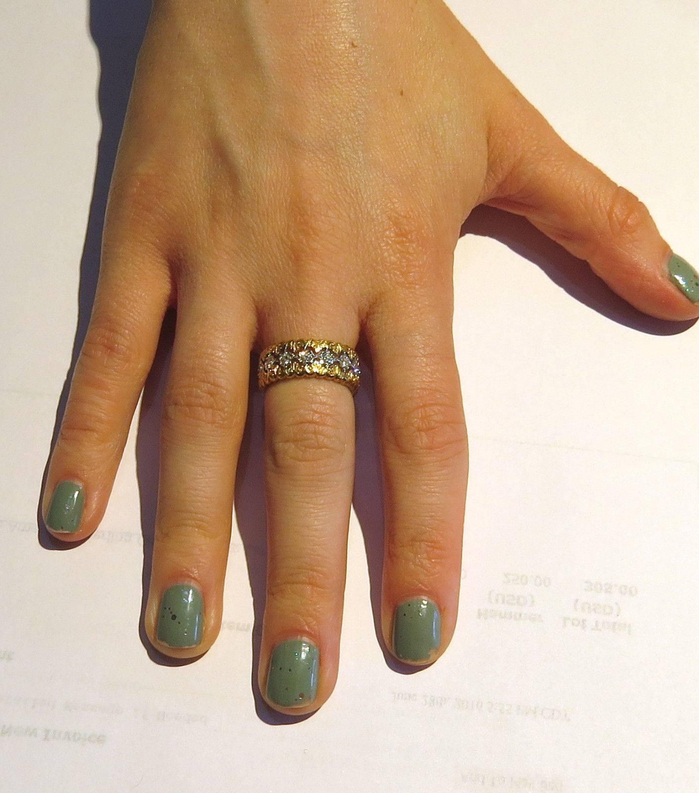 Women's or Men's Mario Buccellati Diamond Gold Wedding Band Ring