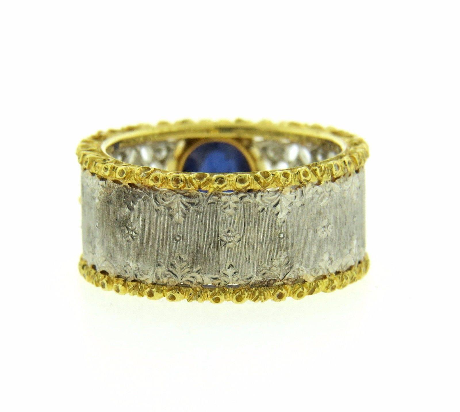 Women's Buccellati Sapphire Diamond Gold Band Ring