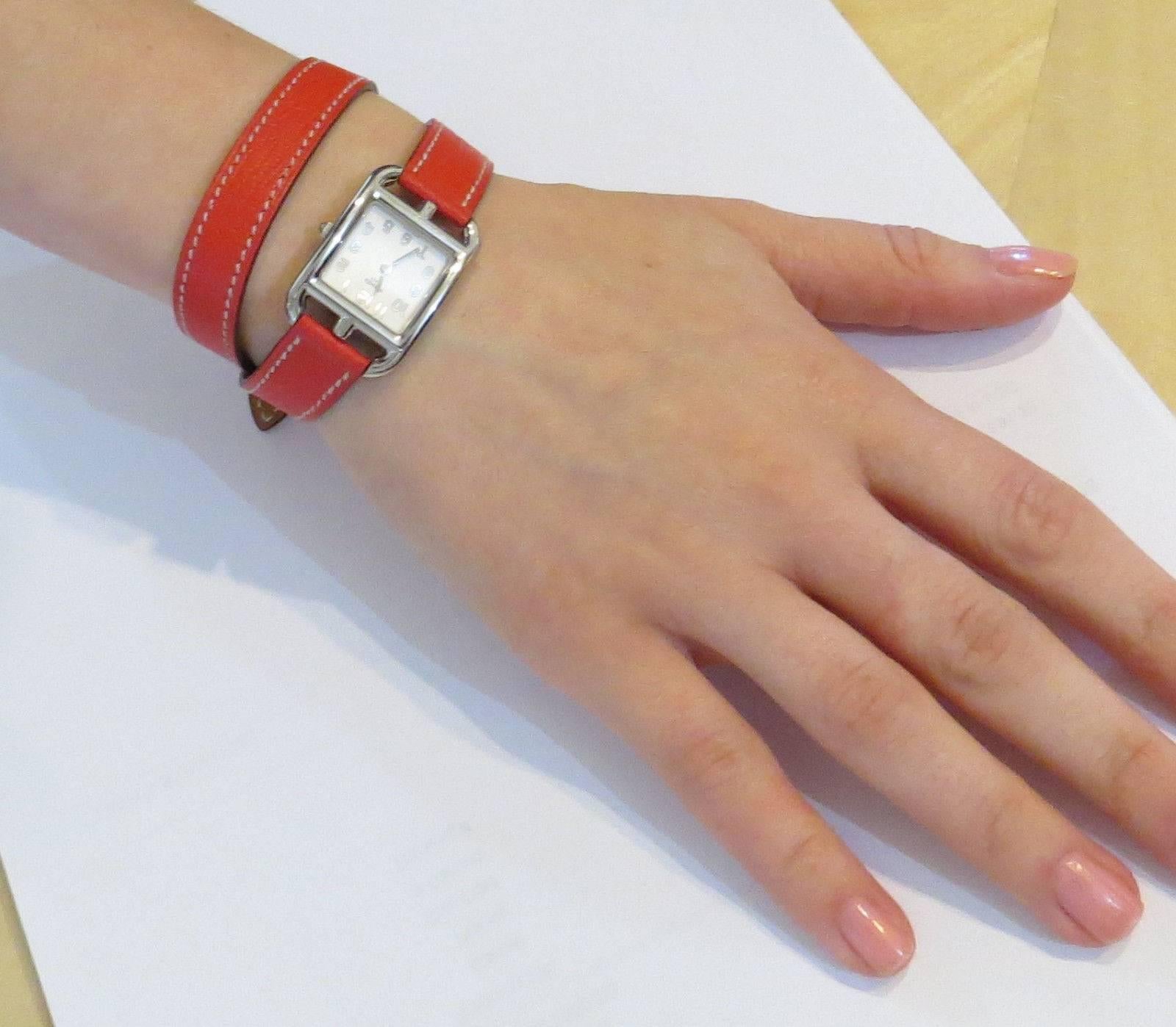 Women's Hermes Stainless Steel Cape Cod Double Tour Wrap Quartz Wristwatch
