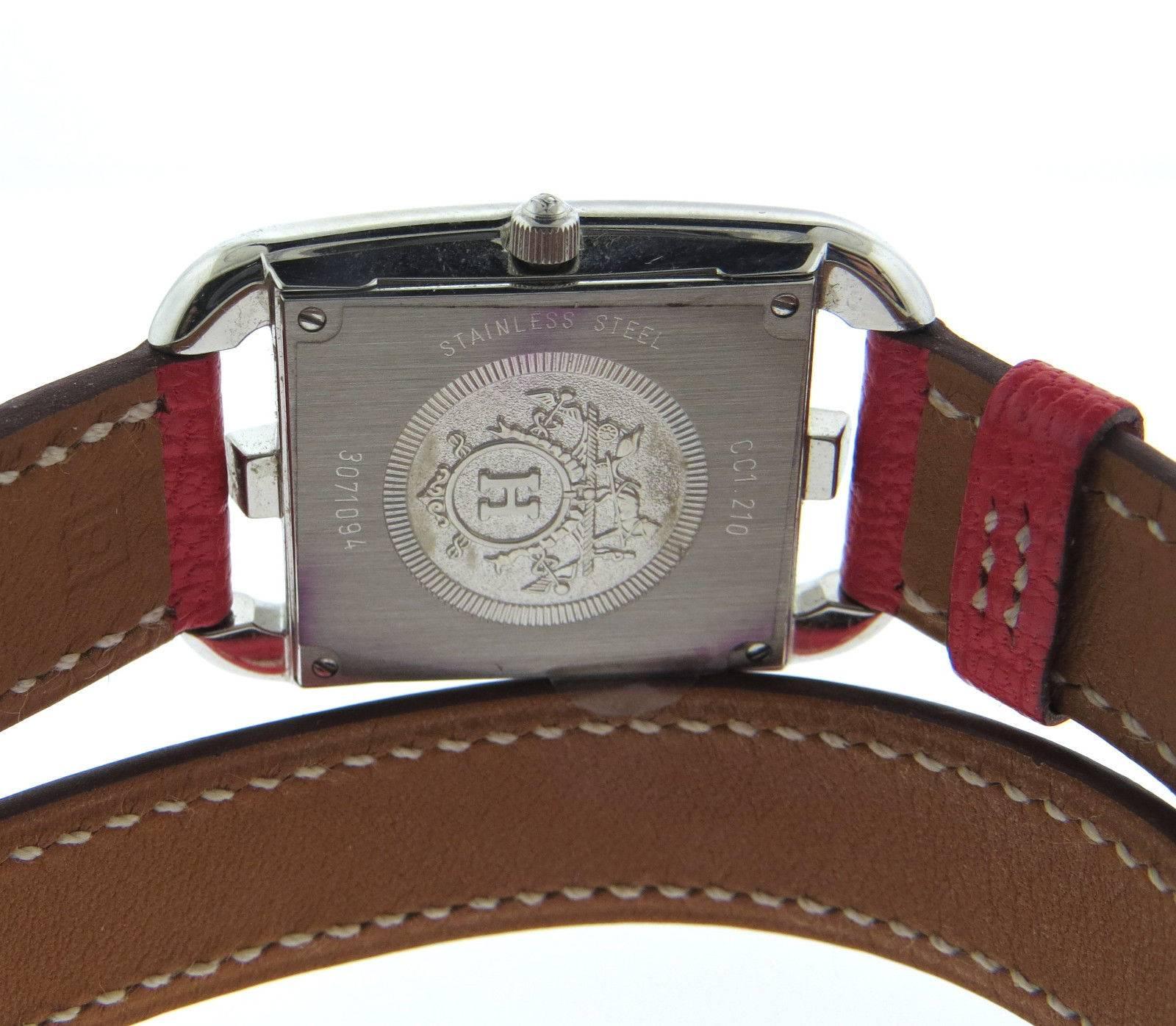 Hermes Stainless Steel Cape Cod Double Tour Wrap Quartz Wristwatch In Excellent Condition In Lambertville, NJ