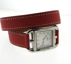 Hermes Stainless Steel Cape Cod Double Tour Wrap Quartz Wristwatch