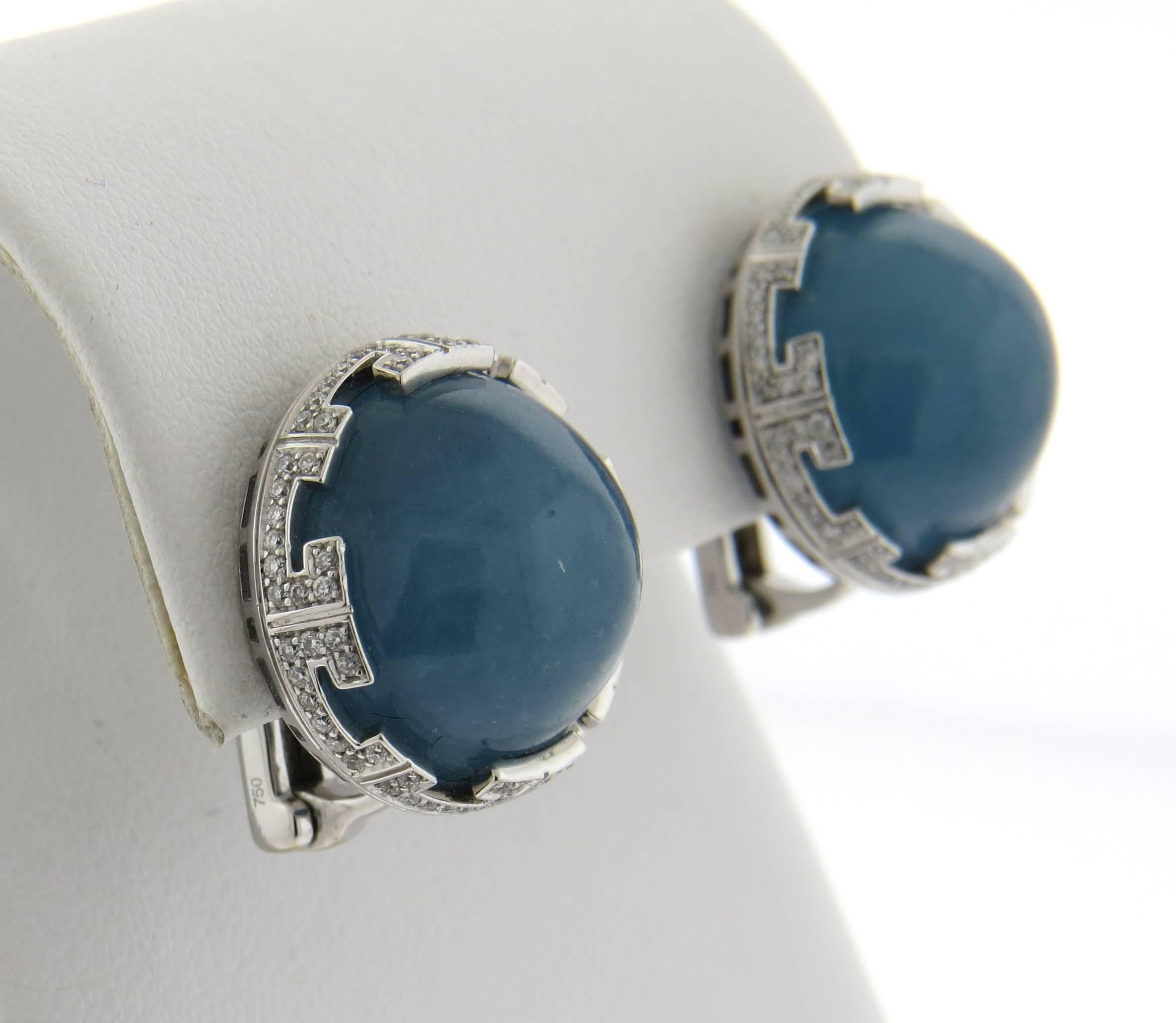 Ivanka Trump Aquamarine Diamond Gold Earrings 1