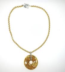 Grand collier pendentif dragon en or et diamants Carrera Y Carrera