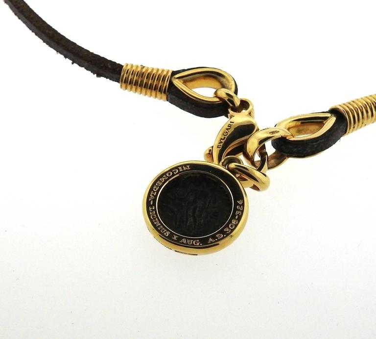 bvlgari leather cord necklace