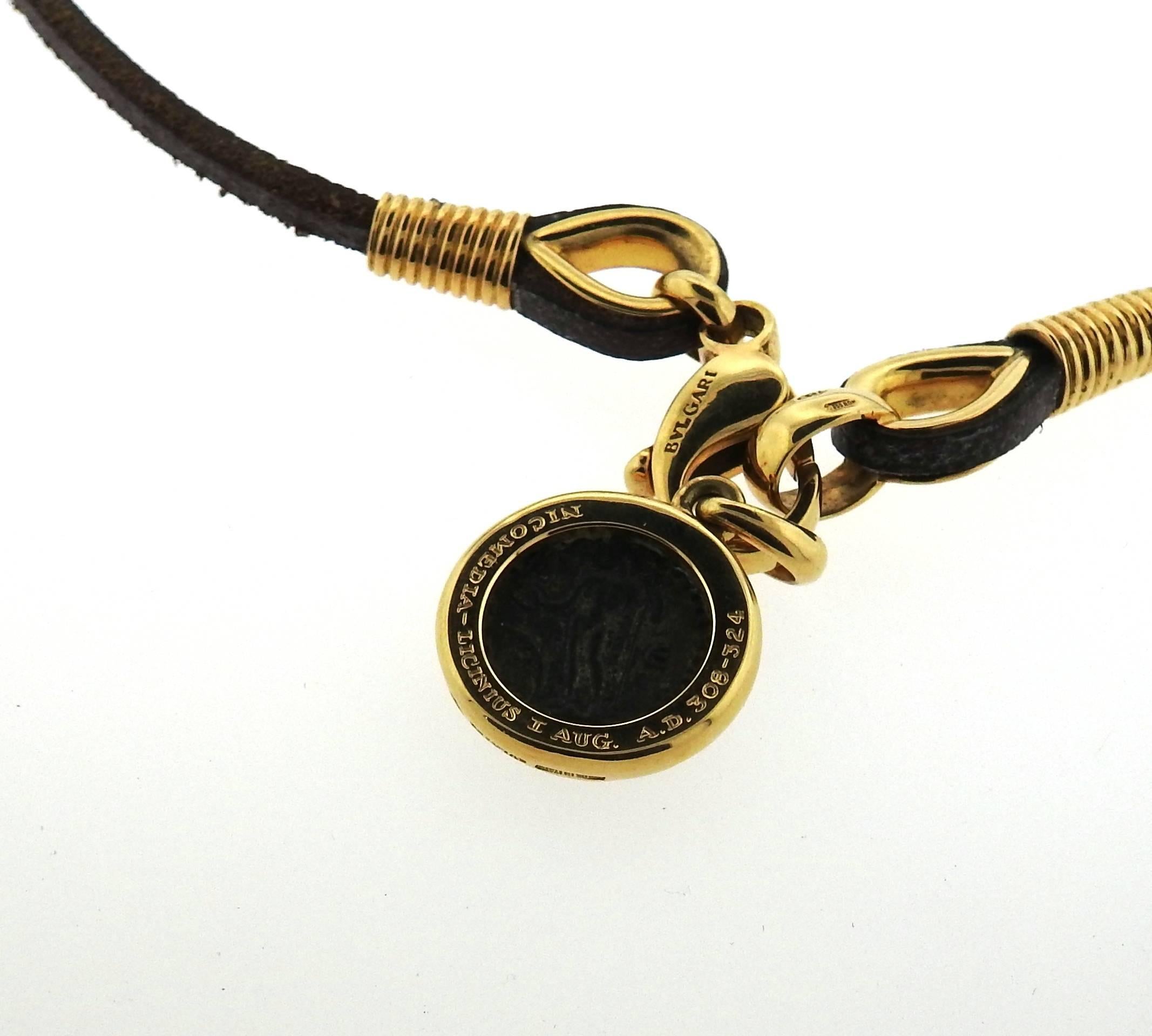 Bulgari Gold Ancient Coin Pendant 