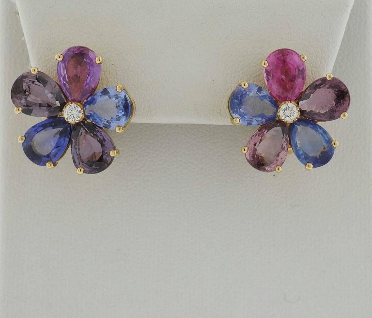 bulgari sapphire flower earrings