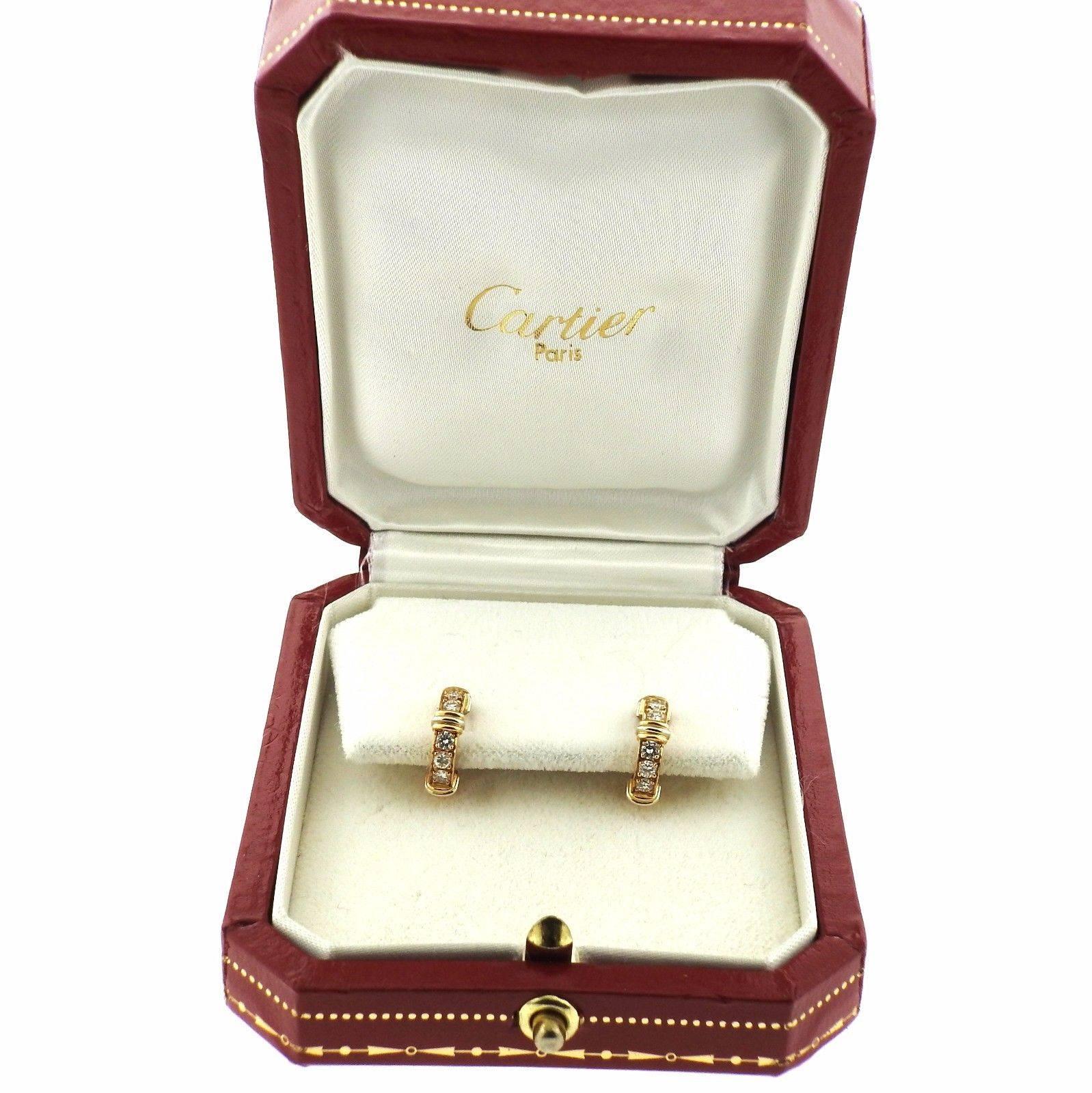 Women's Cartier Contessa Diamond Gold Hoop Earrings