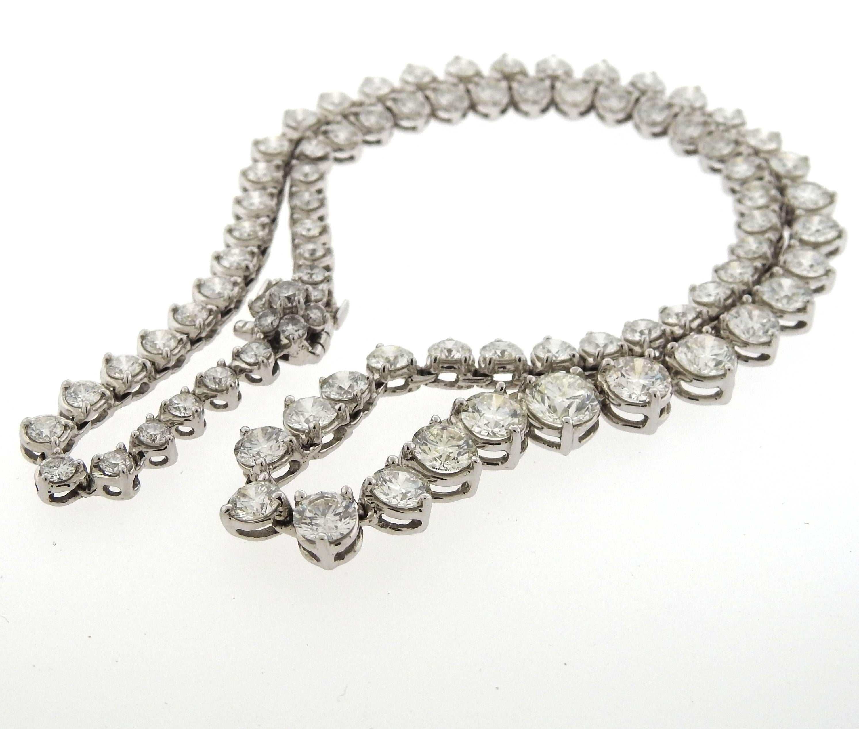 Exquisite 20.21 Carats Diamonds Gold Riviere Necklace  1