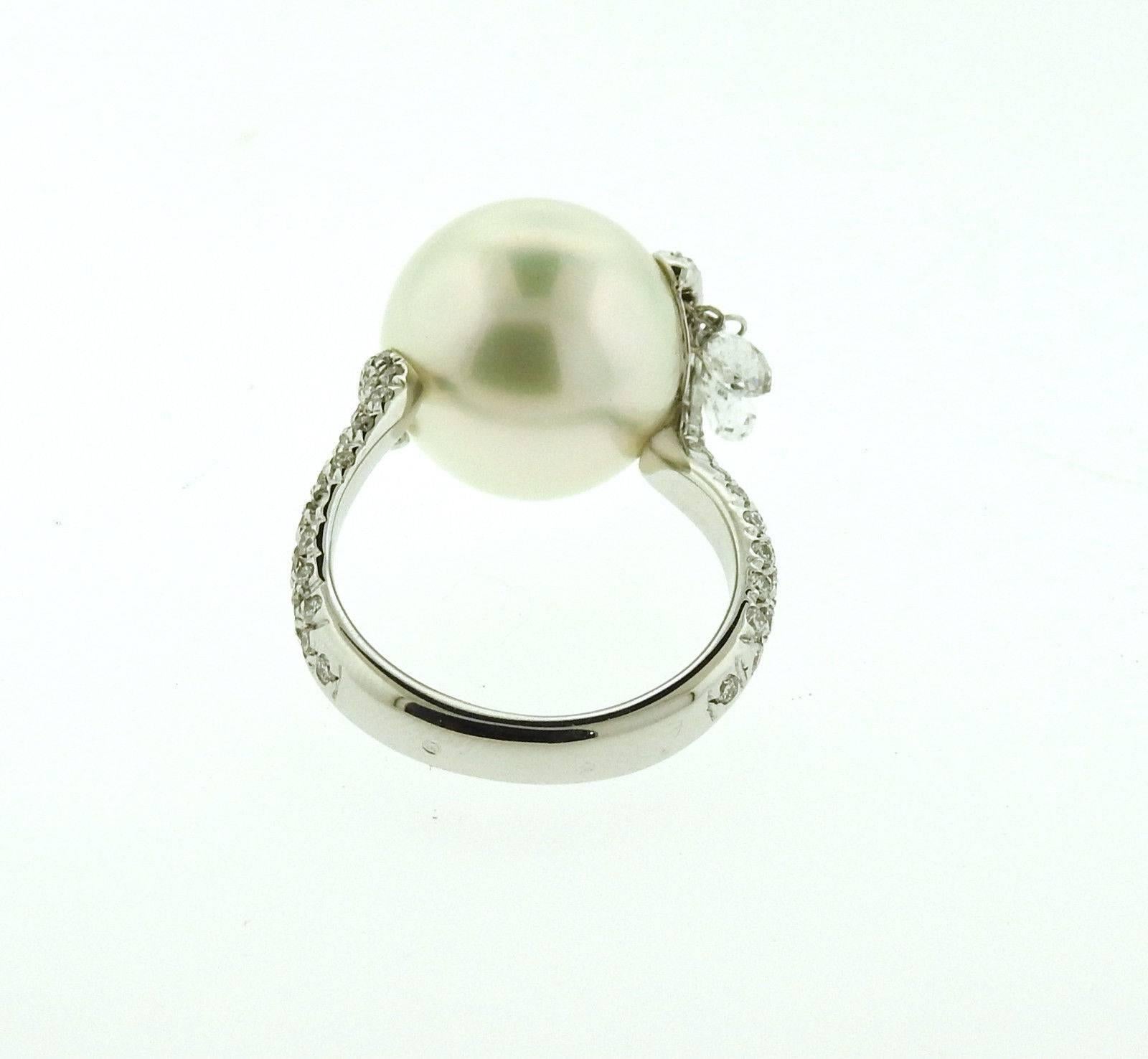 Women's Mikimoto South Sea Pearl Diamond Gold Ring