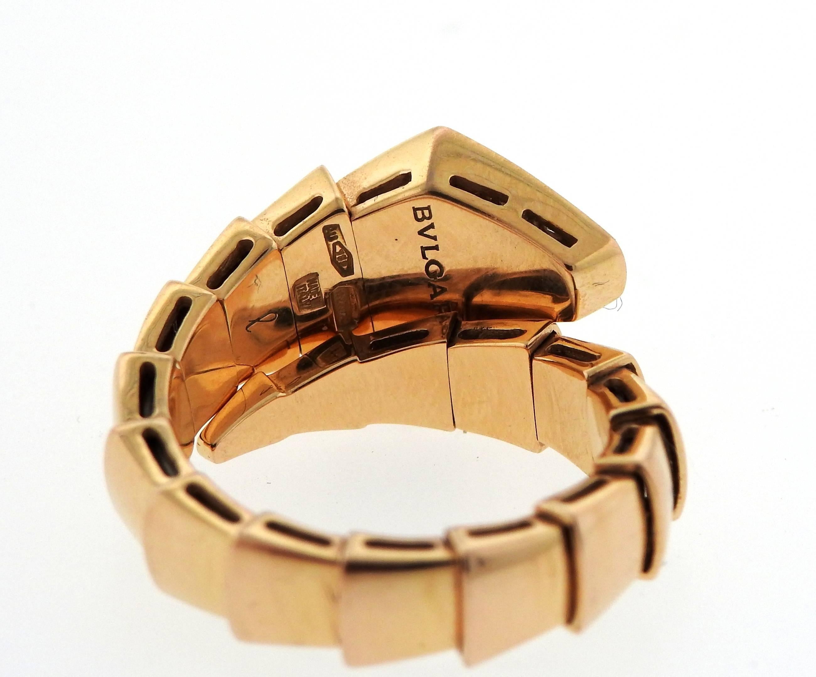 Women's Bulgari Serpenti Diamond Gold Wrap Ring