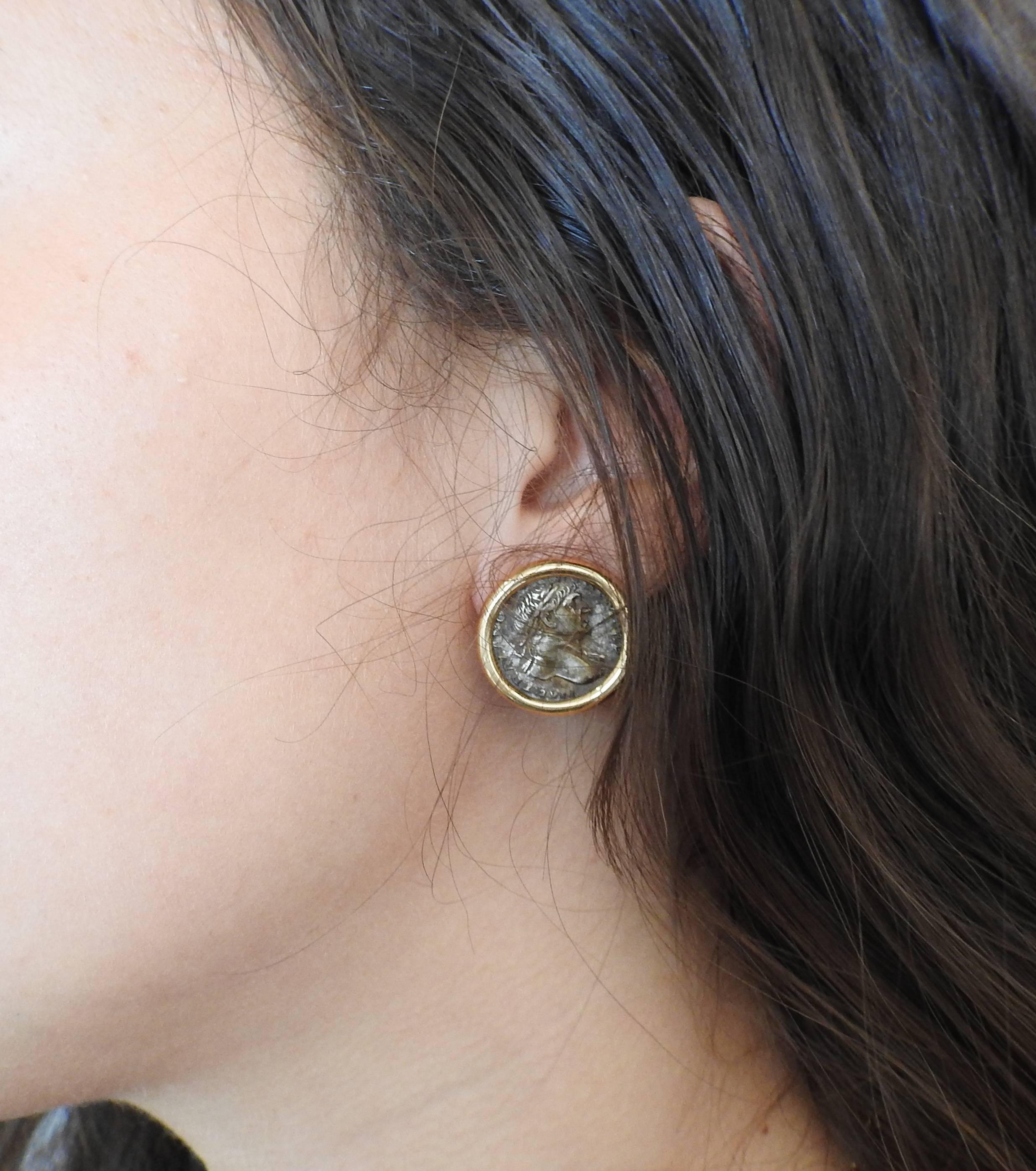 Bulgari Monete Ancient Coin Gold Earrings 2