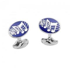 Deakin & Francis Enamel Sterling Silver Musical Notes Cufflinks