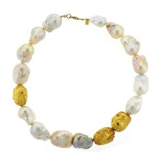 Kurtulan Baroque Pearl Gold Necklace