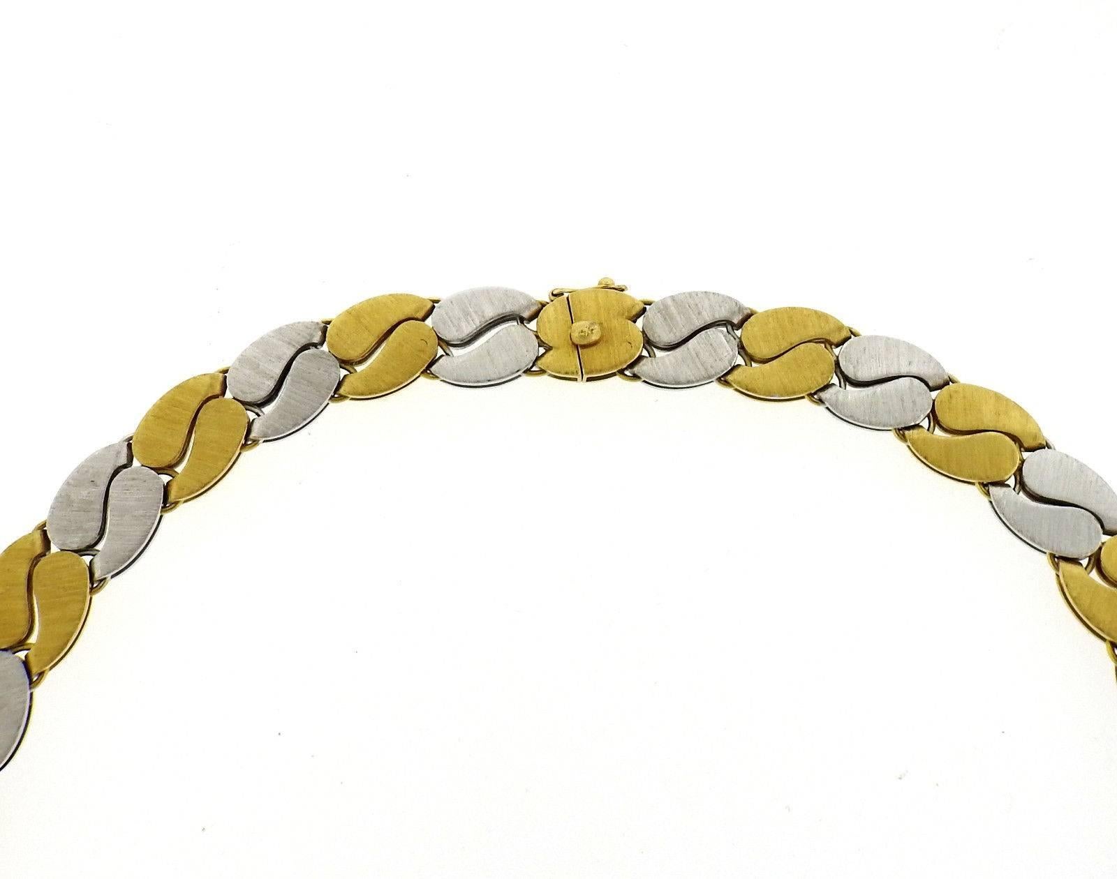 Mario Buccellati Two Color Gold Necklace In Excellent Condition In Lambertville, NJ