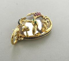 Large Temple St. Clair Gold Diamond Gemstone Nocturnal Amulet Pendant