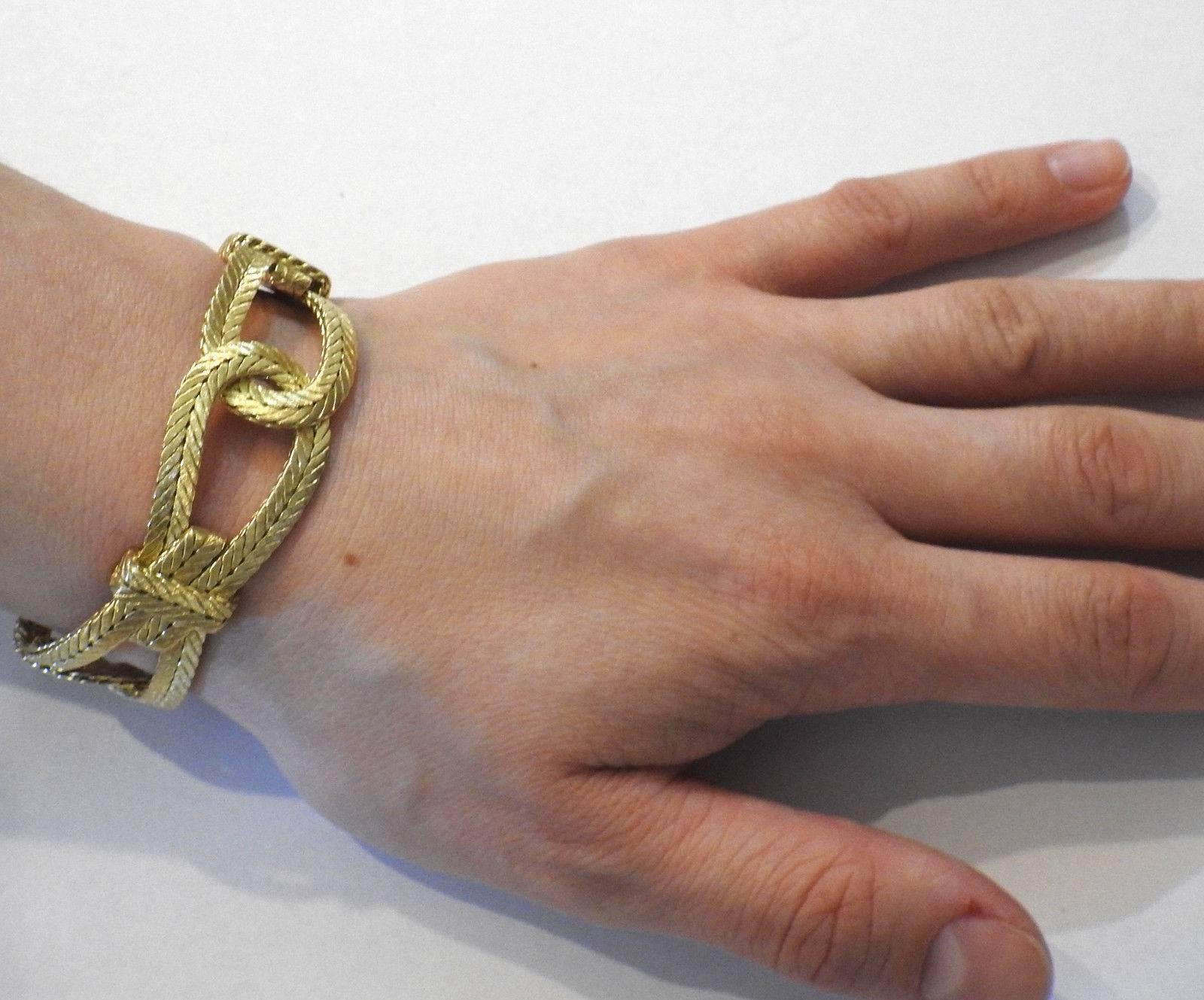 Buccellati Oro Gold Twisted Link Bracelet In New Condition In Lambertville, NJ