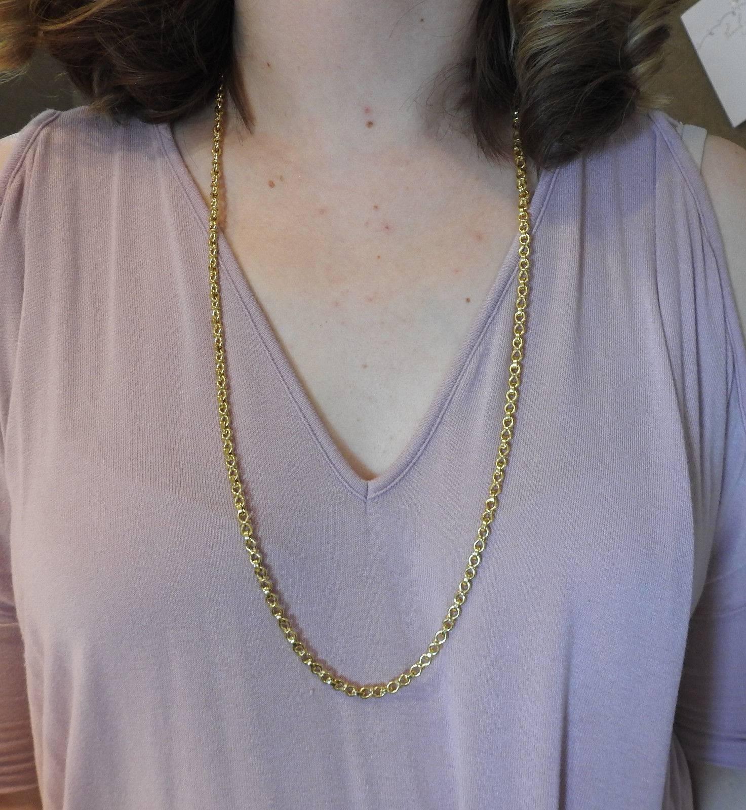 Buccellati Gold Long Chain Necklace In Excellent Condition In Lambertville, NJ
