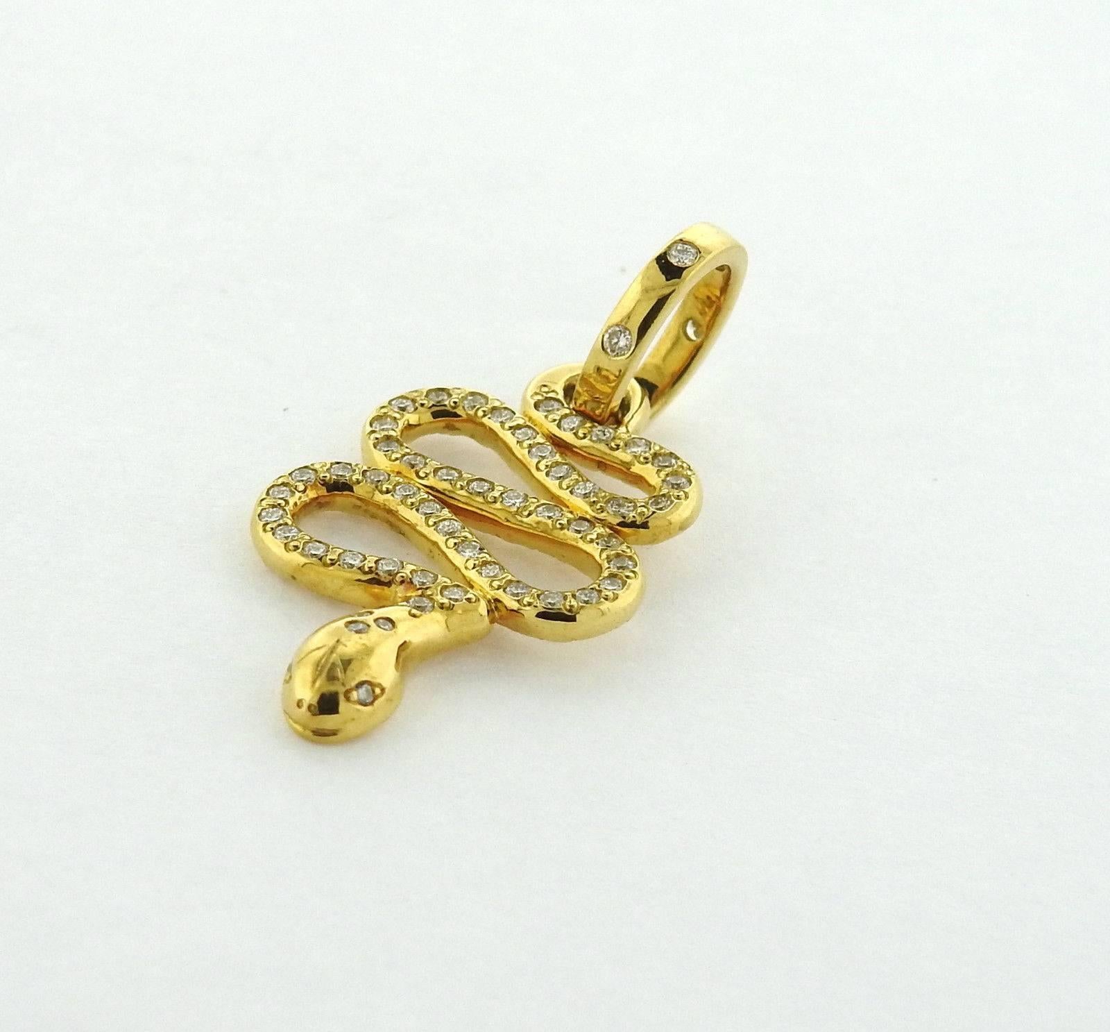 Temple St. Clair Diamond Gold Slither Serpent Pendant In New Condition In Lambertville, NJ