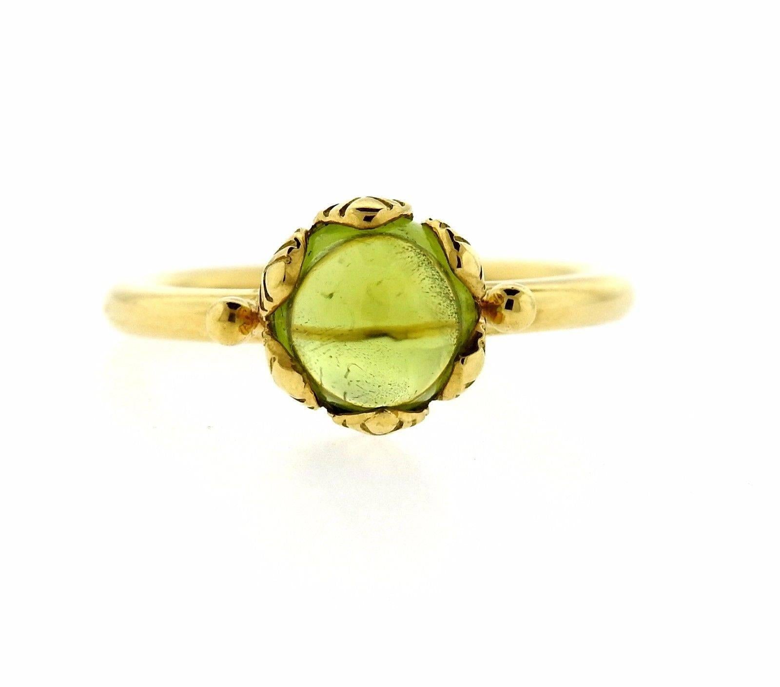 Temple St. Clair Arcadia Peridot Gold Ring In New Condition In Lambertville, NJ