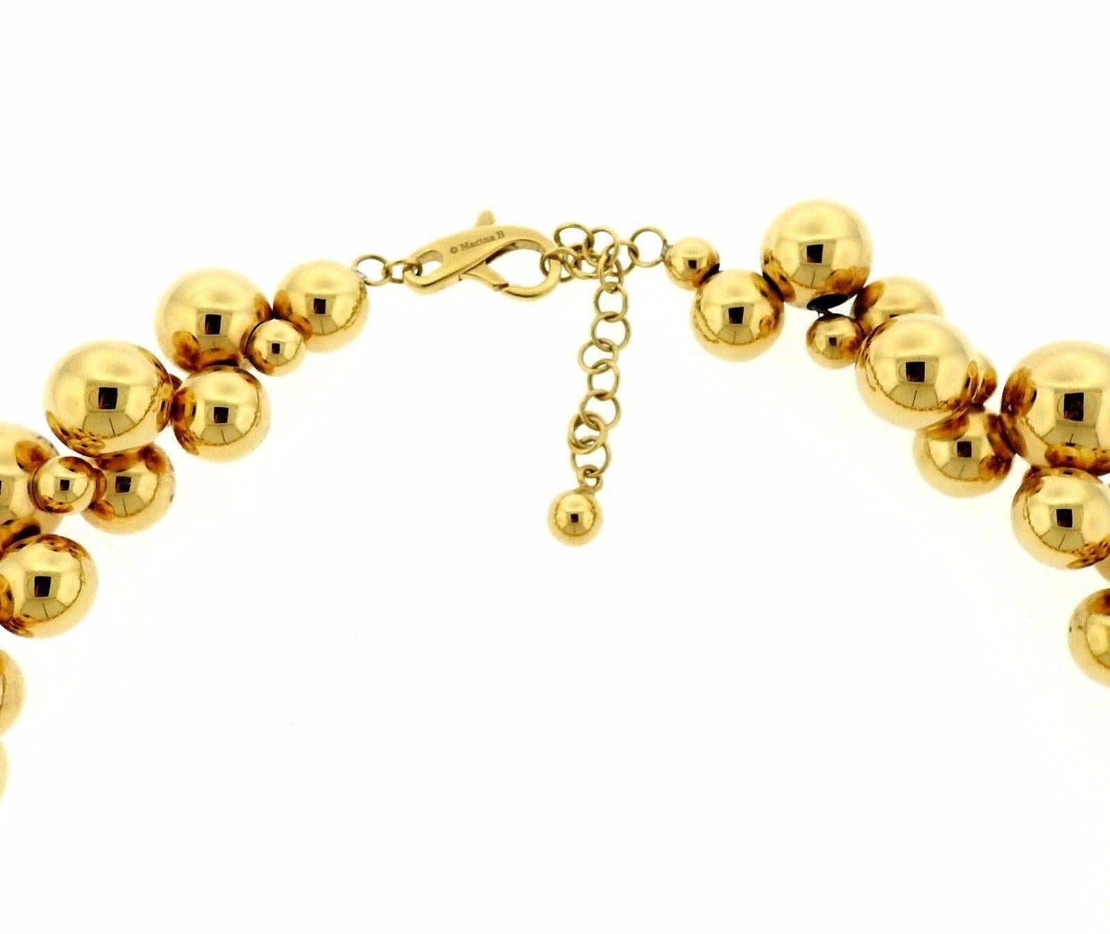 Marina B Atomo Gold Sphere Necklace In Excellent Condition In Lambertville, NJ