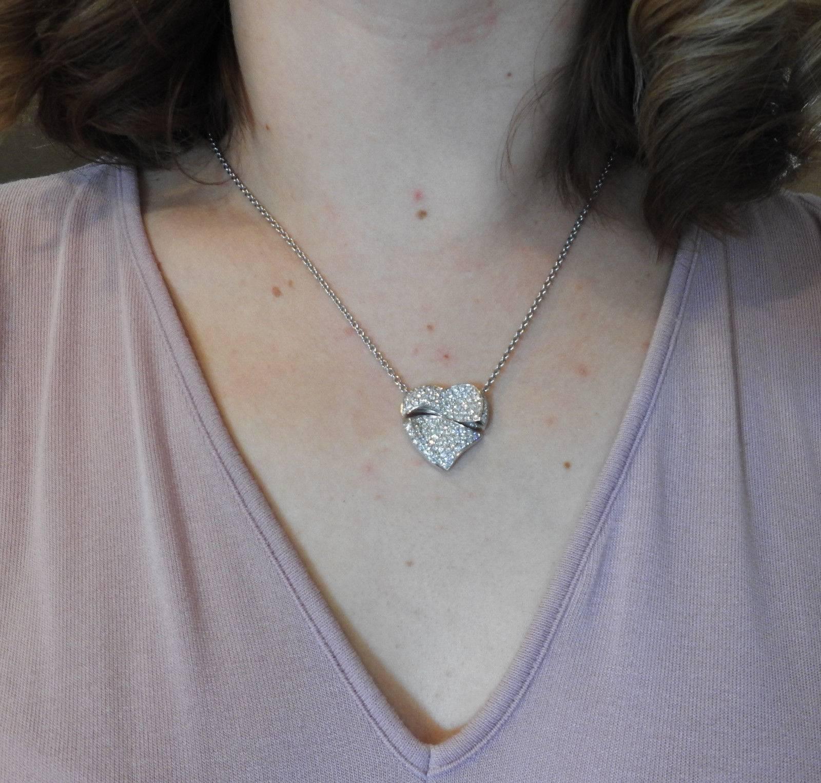 Women's Roberto Coin Diamond Gold Heart Pendant Necklace