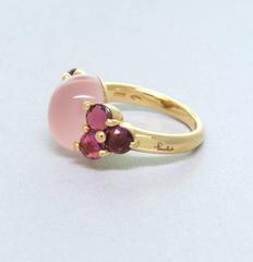 Pomellato Luna Pink Quartz Red Tourmaline Gold Ring