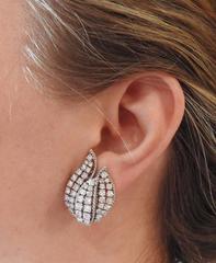 Impressive 1950s Diamond Gold Earrings