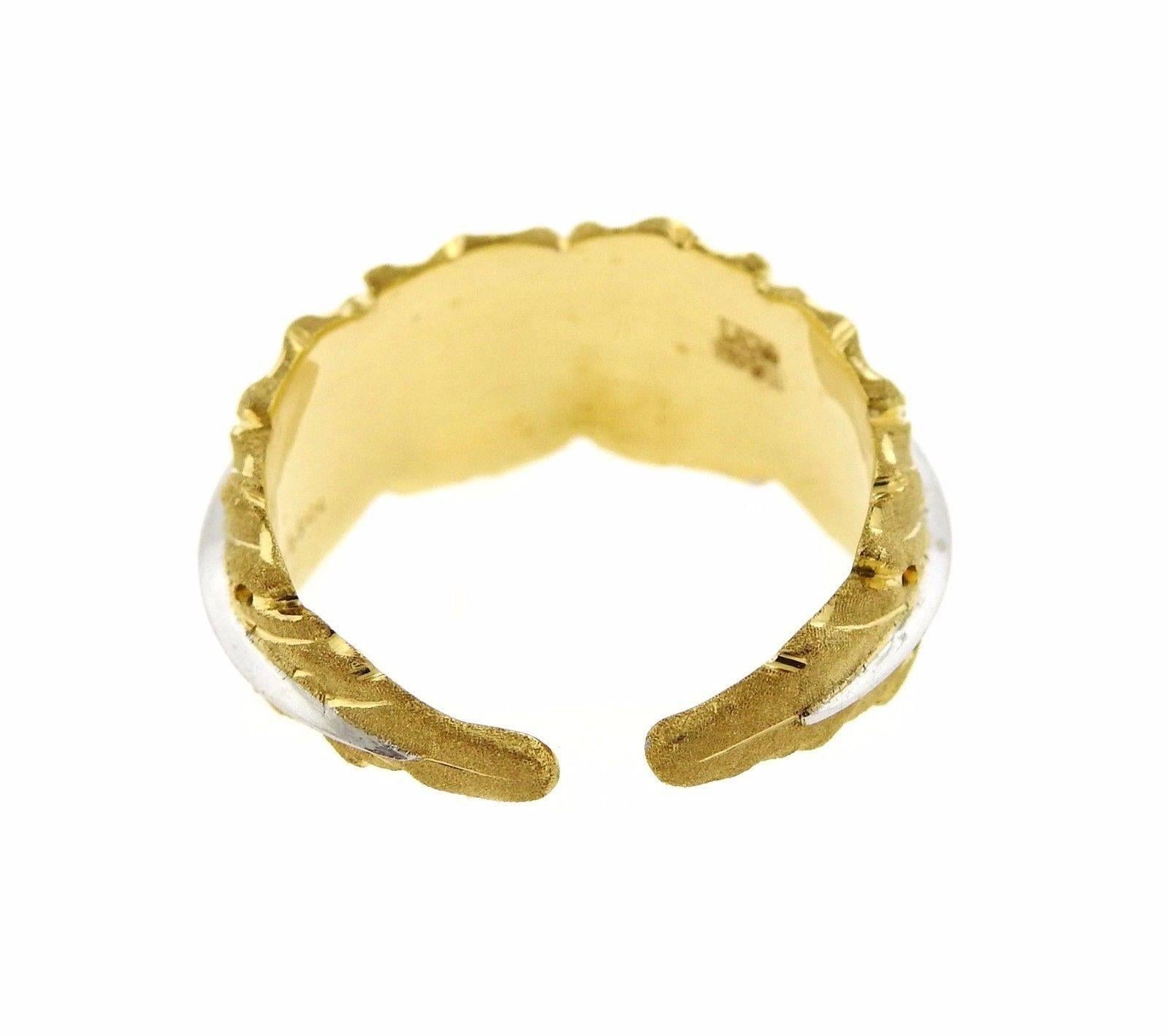 Women's Buccellati Gold Leaf Motif Band Ring