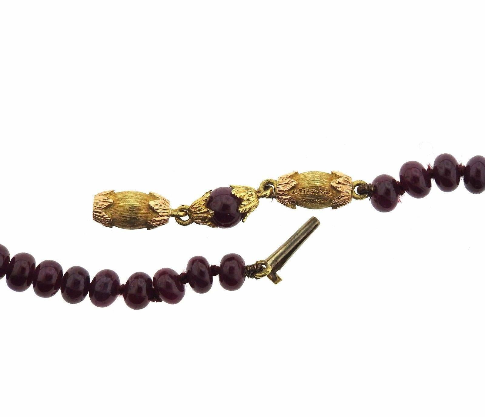 Women's Buccellati Ruby Gold Bead Necklace