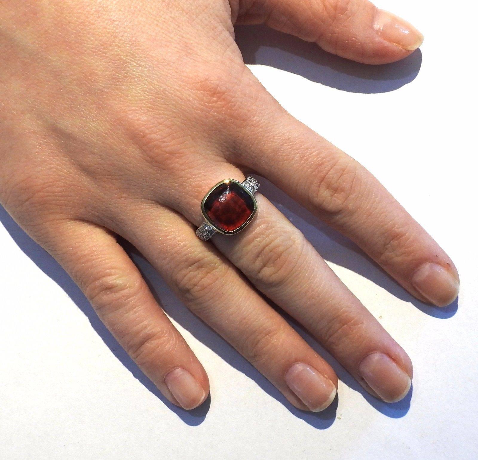Women's Pomellato Scheherazade Red Tourmaline Diamond Gold Ring