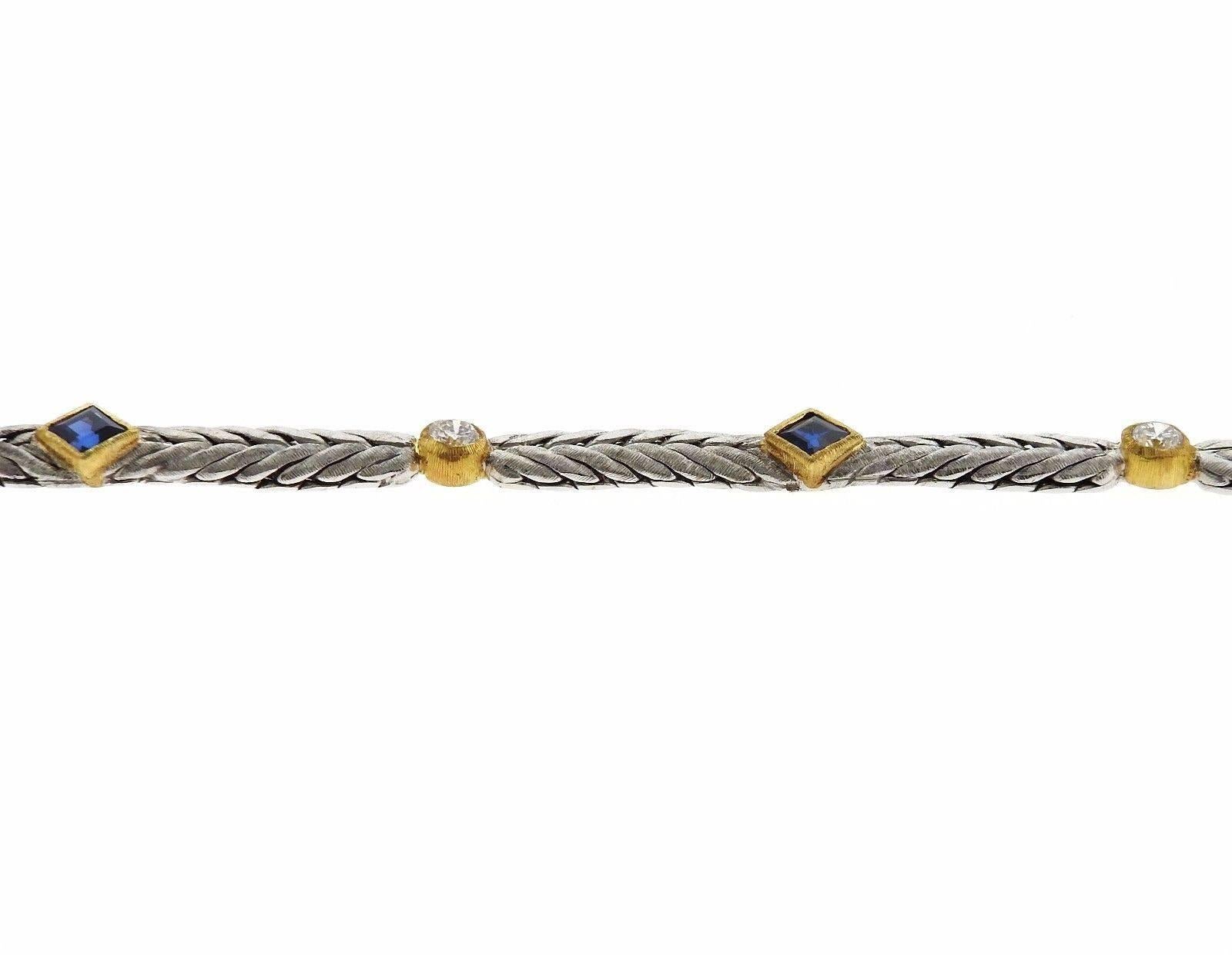 Buccellati Sapphire Diamond Gold Bracelet 2