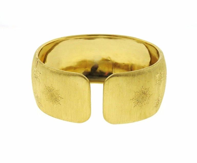 Classic Buccellati Gold Wide Cuff Bracelet For Sale at 1stDibs | women ...