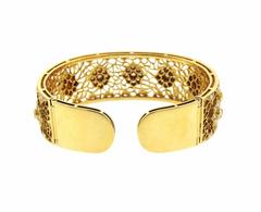 Diamond Gold Openwork Cuff Bracelet