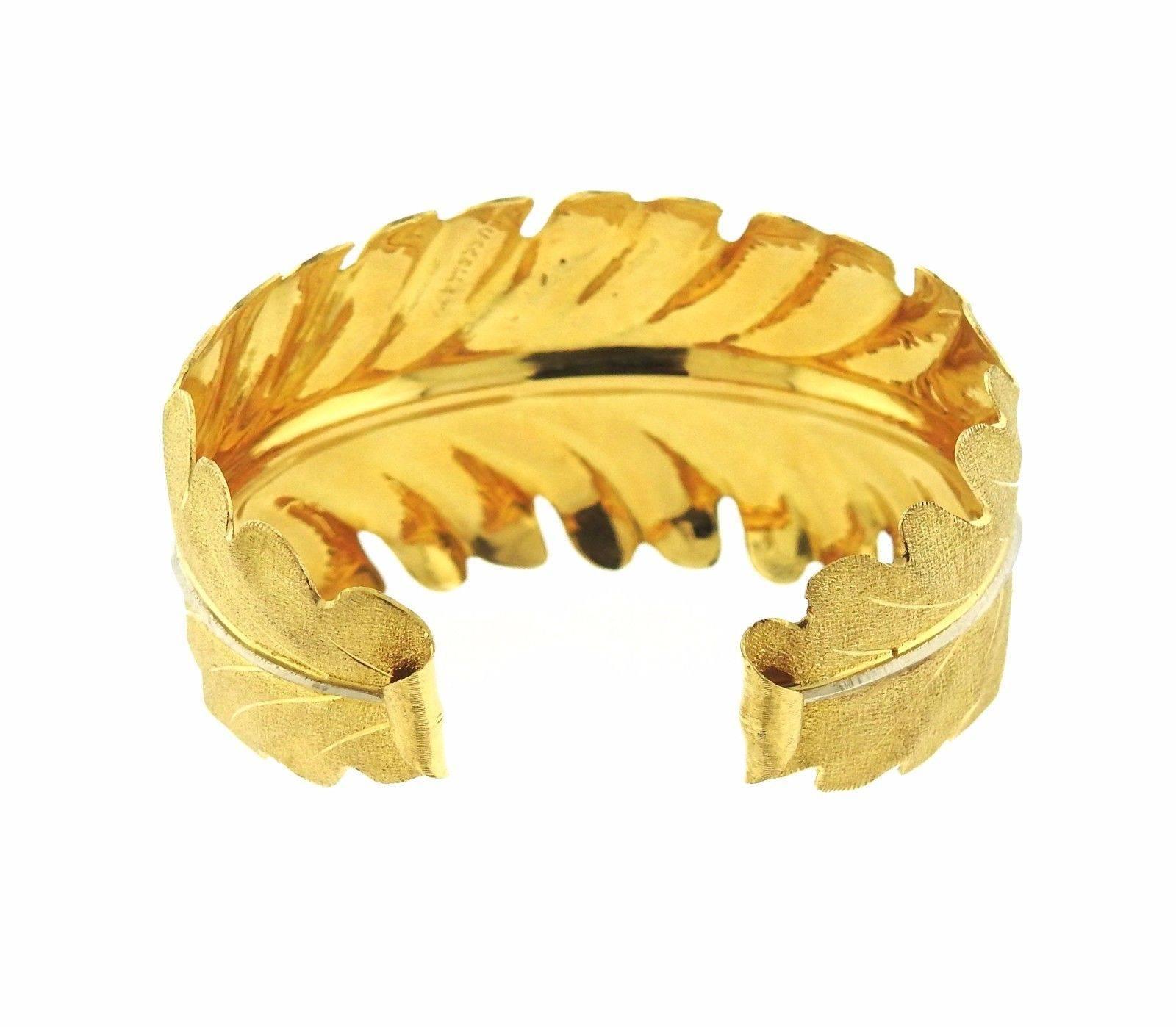 gold leaf cuff bracelet