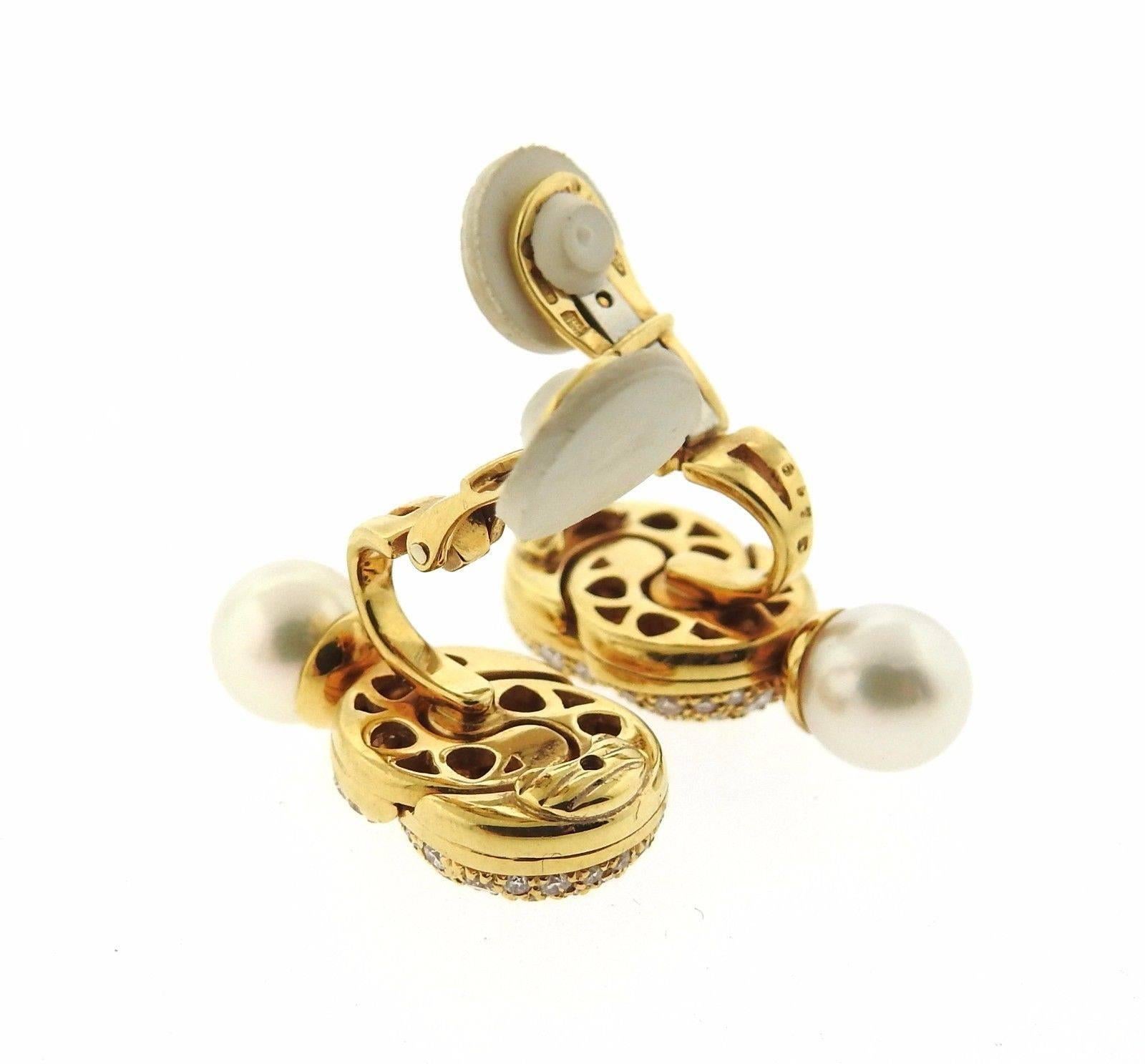 Marina B Pearl Diamond Gold Necklace Bracelet Earrings Set 5