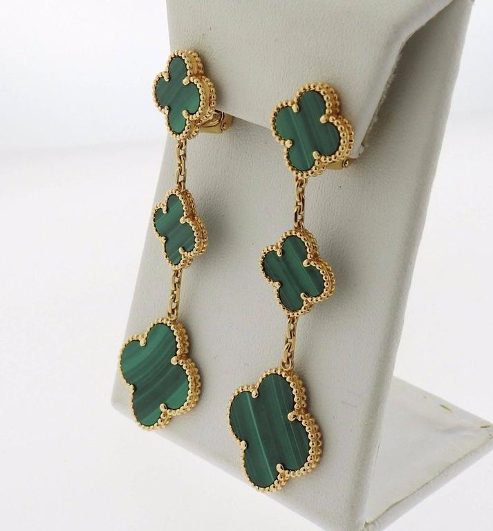 Van Cleef and Arpels VCA Magic Alhambra Malachite Gold Three Motif