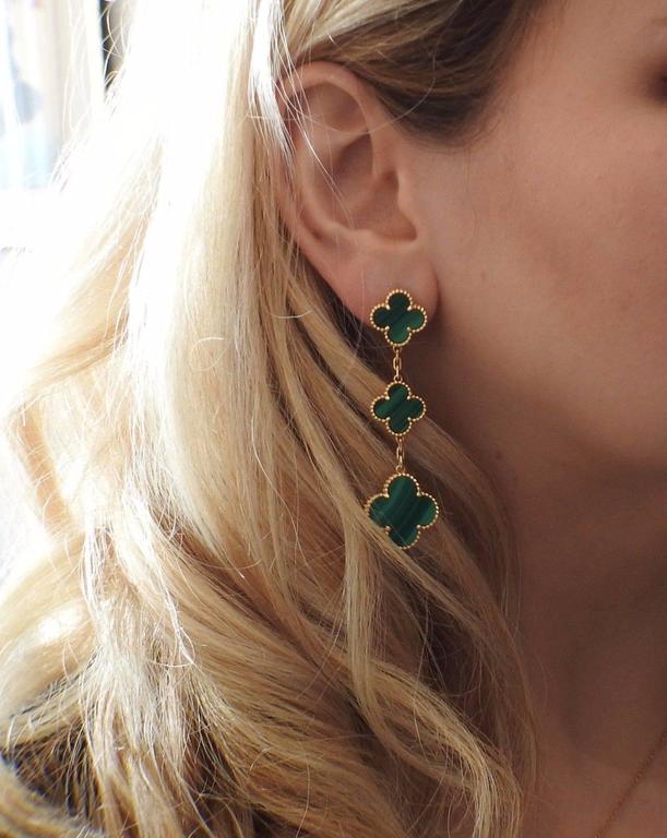 van cleef and arpels malachite earrings