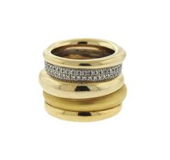 Pomellato Gold Diamond Wide Band Ring