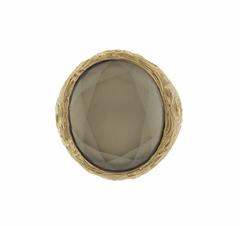 Anaconda Gold Gray Moonstone Engraved Ring
