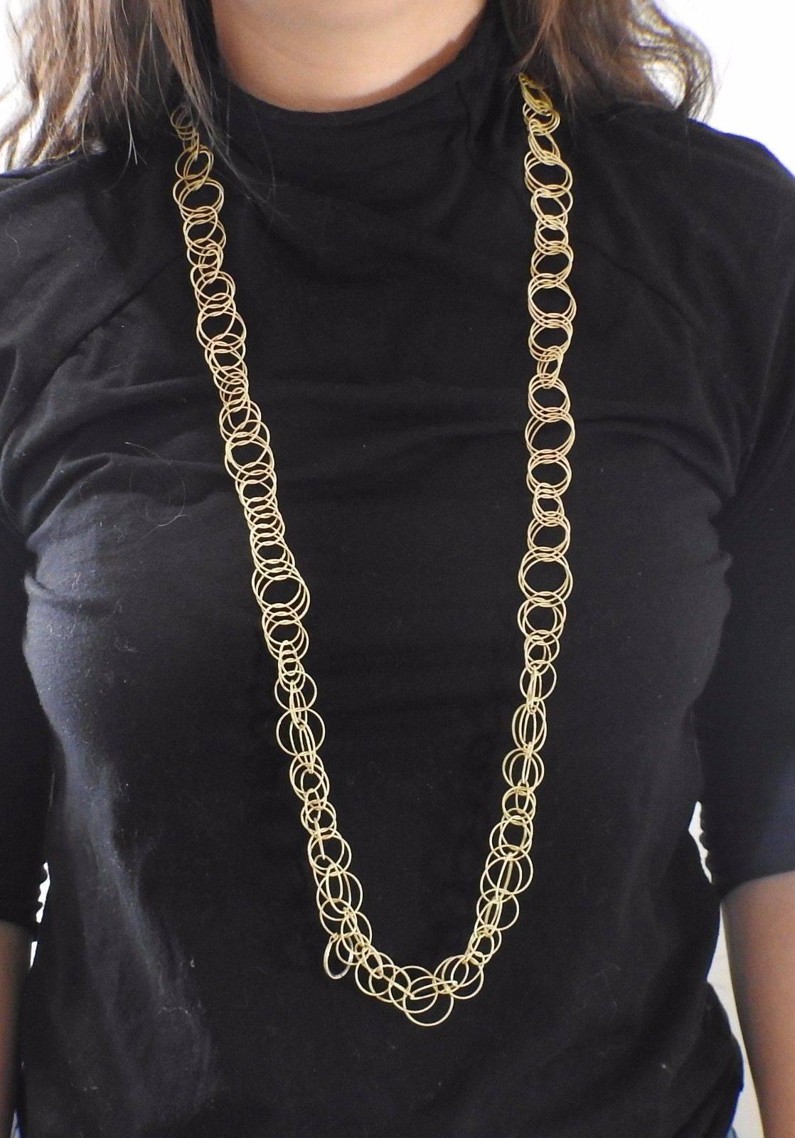 Buccellati Hawaii Gold Long Link Necklace In Excellent Condition In Lambertville, NJ